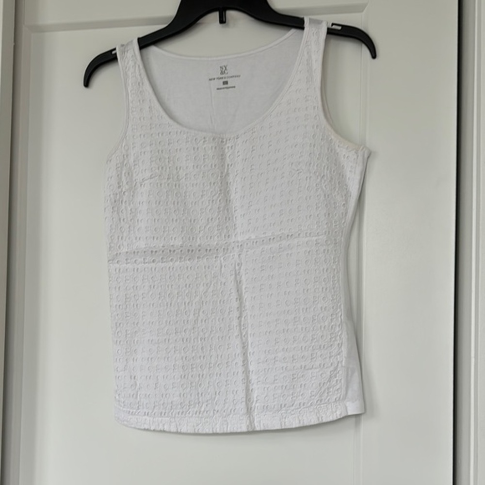 White Eyelet Tank Top xs
